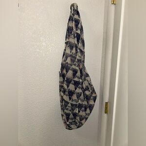 FREE PEOPLE The Featherweight Navy & White Stamp Printed Packable Travel Tote